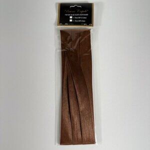 Bruno Capelo Men's Brandy Brown 3 Pleat Hat Band Premium 2 End Hooks 100% Satin